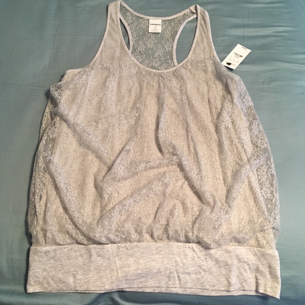 Express Lace Overlay Tank Size M NWT